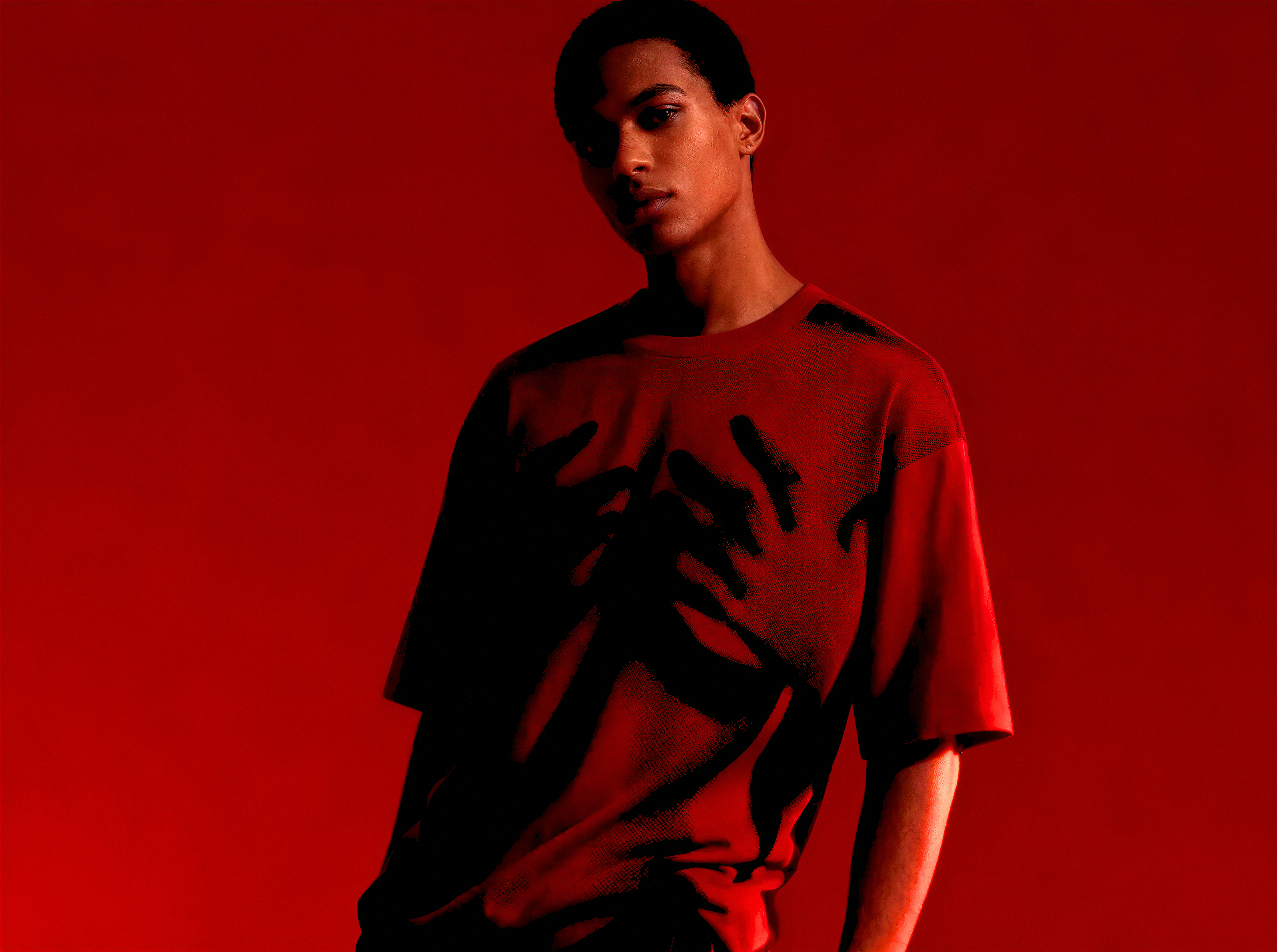 Burgundy T-Shirt with Female Body Print